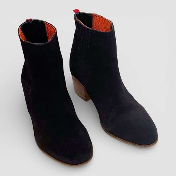 Boden Navy Suede Ankle Boots EU 38 US 7–7.5 Block Heel - Picture 8 of 10